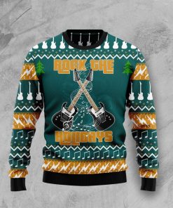 Guitar Rock The Holiday Christmas Ugly Sweatshirt, Sweater