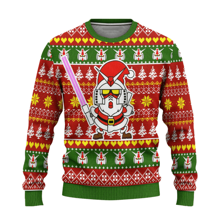 Gundam Anime Ugly Christmas Sweater Custom Santa Xmas Gift