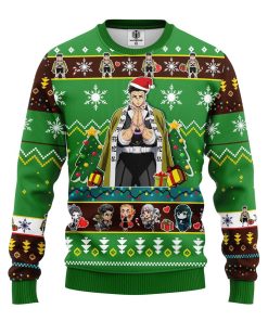 gyomei himejima demon slayer anime ugly christmas sweater green 1 SOPsW