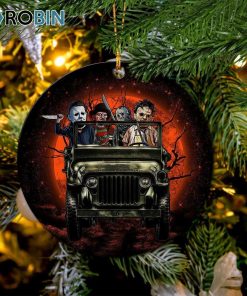 halloween horro movie ride jeep funny christmas ornament 1 speiny