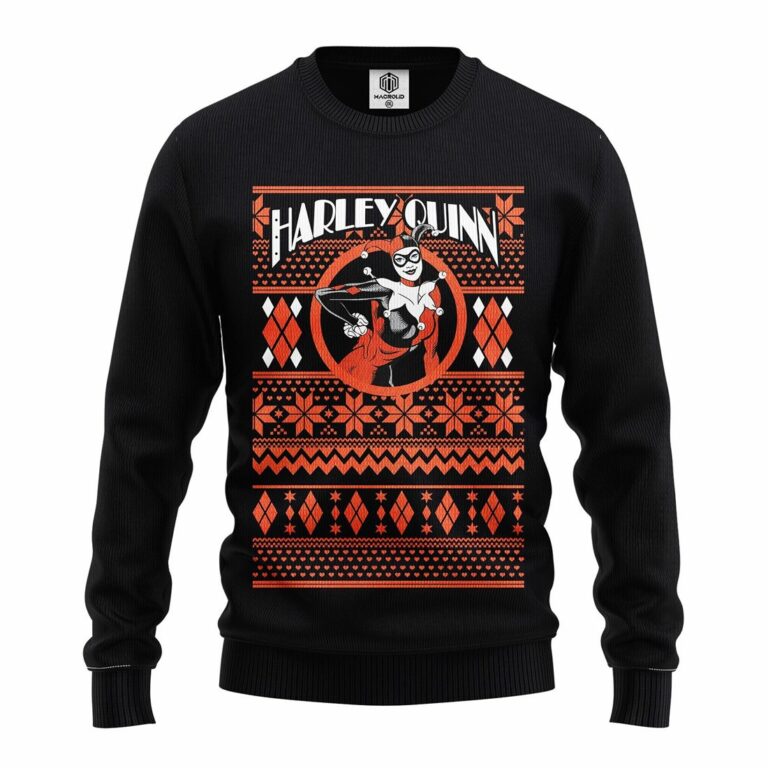 Harley Quinn Black Red Ugly Christmas Sweatshirt