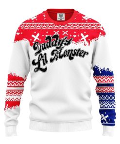 harley quinn daddys lil monster ugly christmas sweater 1 RSKvm