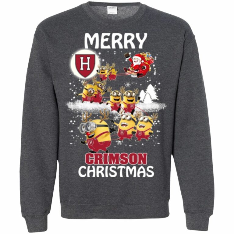Harvard Crimson Minion Ugly Christmas Sweatshirt