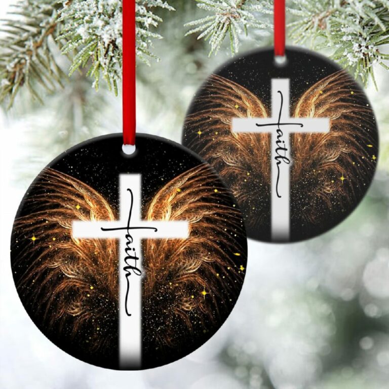 Have Faith In God Angel Wings Circle Ornament