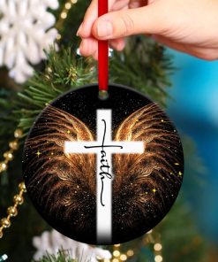 Have Faith In God Angel Wings Circle Ornament Have Faith In God Angel Wings Circle Ornament