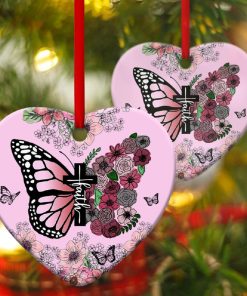 Have Faith In God Butterfly Christian Heart Ornament Have Faith In God Butterfly Christian Heart Ornament