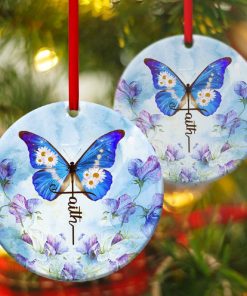 Have Faith In God Butterfly Circle Ornament