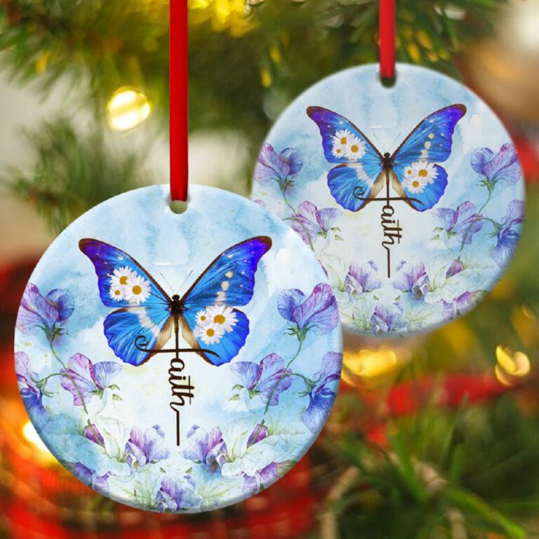 Have Faith In God Butterfly Circle Ornament