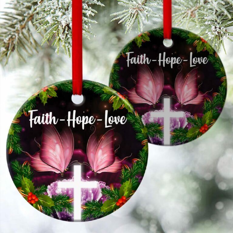 Have Faith In God Special Mistletoe Circle Ornament