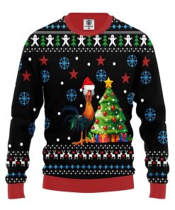 hei hei chicken ugly christmas sweatshirt 1 6XZhi