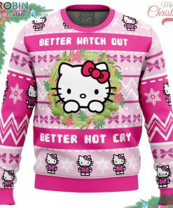 hello kitty is coming to town ugly christmas sweater 135 anh0C