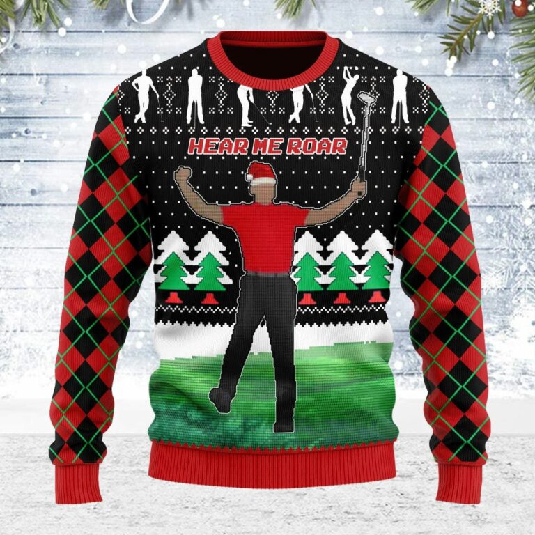 Here Him Roar 3D Christmas Ugly Sweatshirt, Sweater