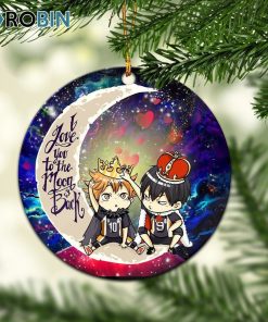 hinata and tobio haikyuu love you to the moon galaxy ornament christmas decorations 1 mj67un