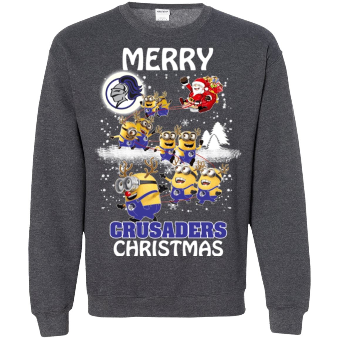 Holy Cross Crusaders Minion Ugly Christmas Sweater - RobinPlaceFabrics