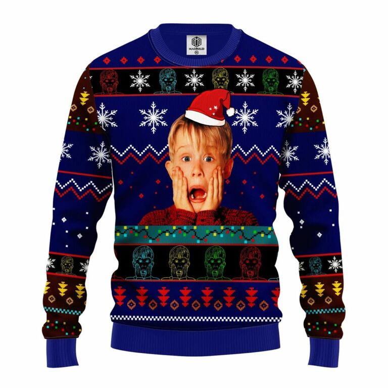 Home Alone Ugly Christmas Sweatshirt Blue