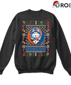 Houston Baptist Huskies X Grateful Dead Ugly Christmas Sweatshirt