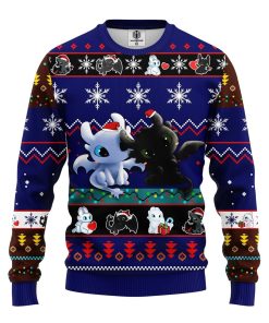 how to train your dragon toothless love ugly christmas sweater blue 1 WoYuS