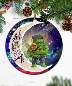 Hulk And Loki Love You To The Moon Galaxy Ornament – Christmas Decorations Hulk And Loki Love You To The Moon Galaxy Ornament – Christmas Decorations