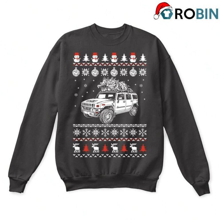 Hummer H2 Brings Christmas Home Ugly Sweatshirt