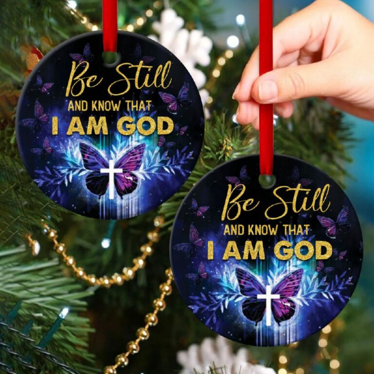 I Am God Butterfly Circle Ornament
