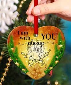 i am with you always jesus heart ornament 1 NvO91