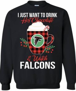 i just want to drink hot chocolate watch atlanta falcons ugly christmas sweater 1 VtckO