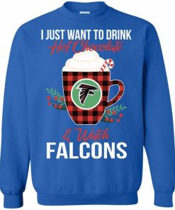 i just want to drink hot chocolate watch atlanta falcons ugly christmas sweater 3 wO7Mk