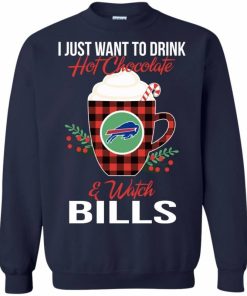 i just want to drink hot chocolate watch buffalo bills ugly christmas sweatshirt 1 R1s15