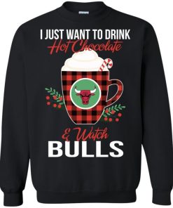 i just want to drink hot chocolate watch chicago bulls ugly christmas sweatshirt 3 tMwco