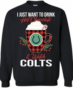 i just want to drink hot chocolate watch indianapolis colts ugly christmas sweatshirt 3 twhDD