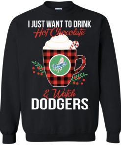 i just want to drink hot chocolate watch los angeles dodgers ugly christmas sweater 3 st6ld