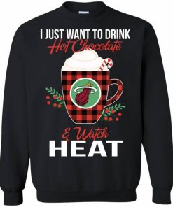 i just want to drink hot chocolate watch miami heat ugly christmas sweater 3 r5pZH