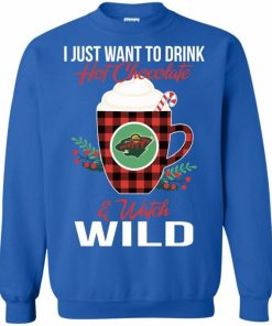 i just want to drink hot chocolate watch minnesota wild ugly christmas sweatshirt 3 fmzcG