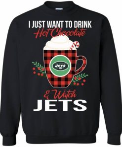 i just want to drink hot chocolate watch new york jets ugly christmas sweatshirt 3 sexcQ