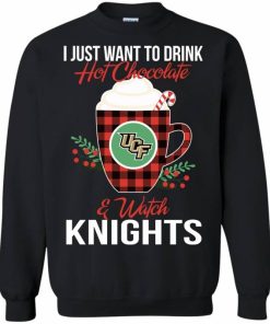 i just want to drink hot chocolate watch ucf knights ugly christmas sweatshirt 3 h6TwW
