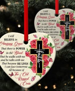 I Still Believe In Amazing Grace Cross Heart Ornament