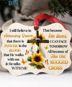 i still believe in amazing grace pretty sunflower and cross ornament 1 sxwycn