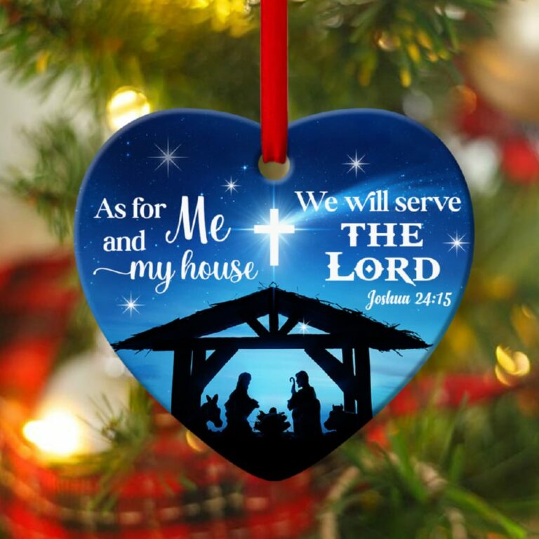 I Will Serve The Lord Christmas Heart Ornament