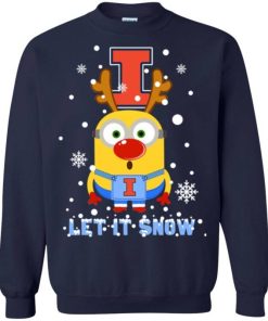 illinois fighting illini minion ugly christmas sweaters let it snow sweatshirt 1 a8KMA