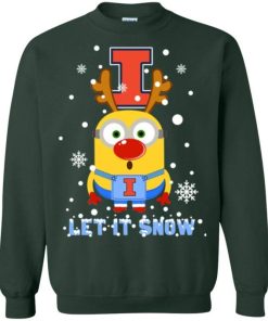 Illinois Fighting Illini Minion Ugly Christmas Sweaters Let It Snow Sweatshirt