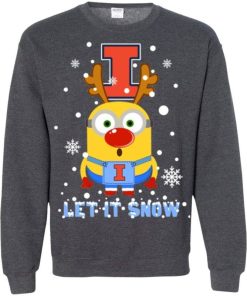illinois fighting illini minion ugly christmas sweaters let it snow sweatshirt 4 5Ol2X