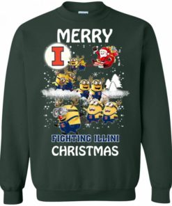 illinois fighting illini minion ugly christmas sweatshirt 3 0O6ym