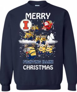 illinois fighting illini minion ugly christmas sweatshirt 4 jWQPt