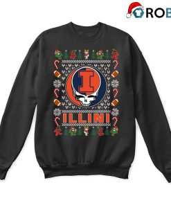 Illinois Fighting Illini X Grateful Dead Christmas Ugly Sweatshirt