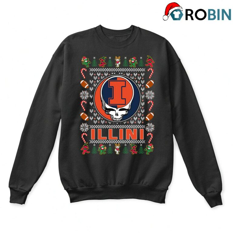 Illinois Fighting Illini X Grateful Dead Christmas Ugly Sweatshirt