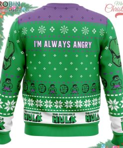 I’m Always Angry The Incredible Hulk Marvel Ugly Christmas Sweater