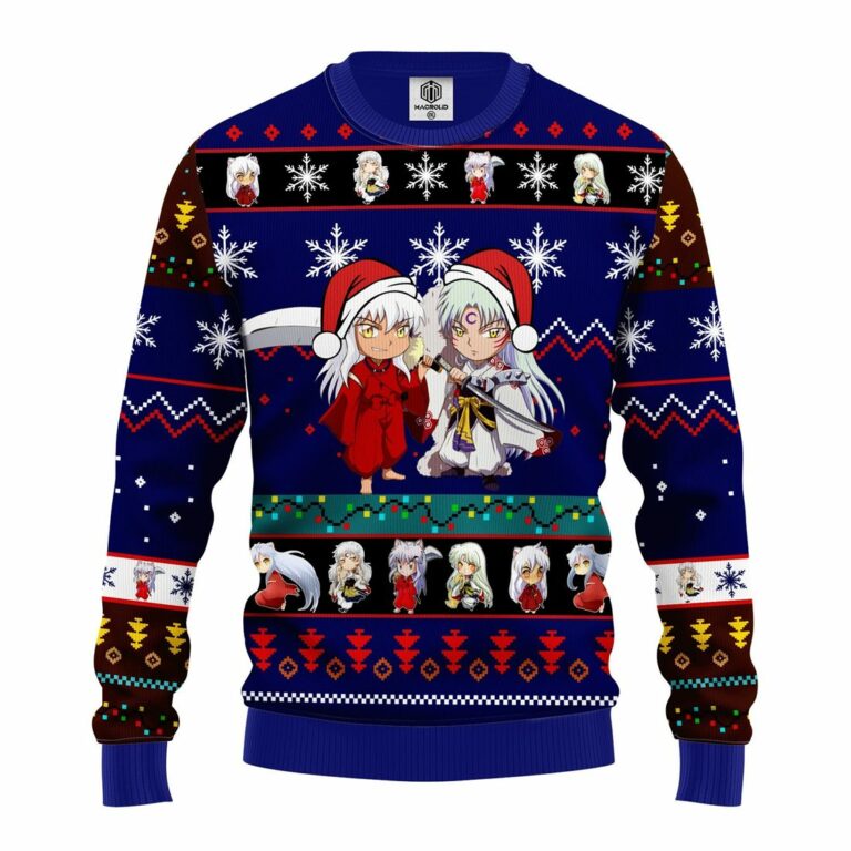 Inuyasha Ugly Christmas Sweatshirt Blue
