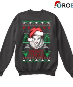 It Pennywise Merry Itmas Stephen King Ugly Christmas Sweatshirt