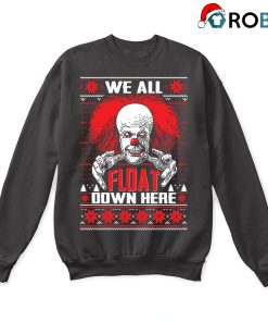 It Pennywise We All Float Down Here Ugly Christmas Sweatshirt