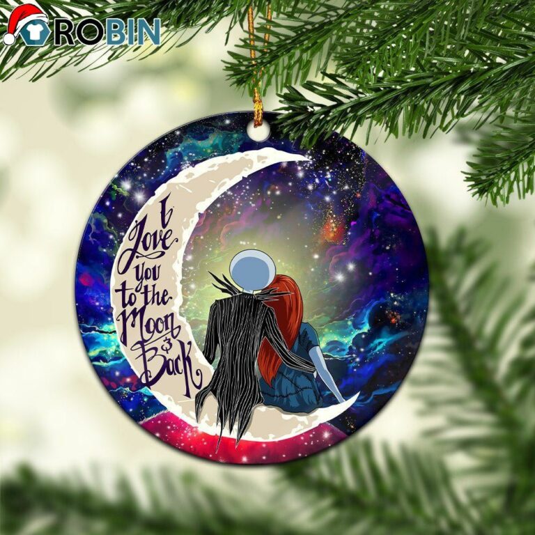 Jack And Sally Nightmare Before Christmas Love You To The Moon Galaxy Ornament – Christmas Decorations